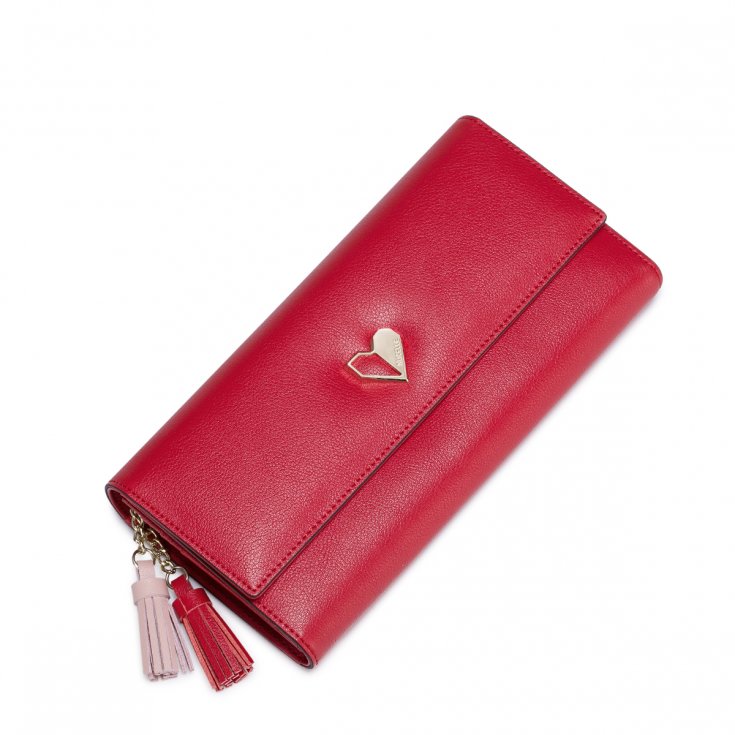Długi damski portfel z jesiennej kolekcji Czerwony