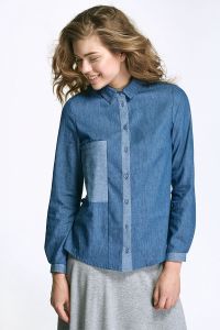 Koszula Damska Model AL27 Jeans Blue