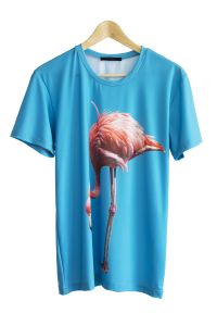 T-shirt Męski Model Big Flamingo Blue