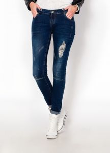 SALE Niebieskie jeansy z przetarciami
