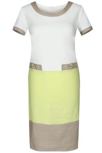 Sukienka dzienna model FSU691 Biały/Żółty