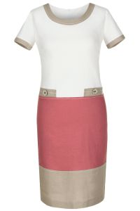 Sukienka dzienna model FSU691 Biały/Różowy