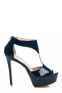 STYLOWE SZPILKI NA PLATFORMIE Niebieski