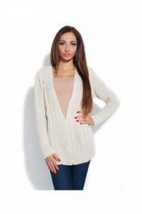 Klasyczny kardigan  F179 Beżowy