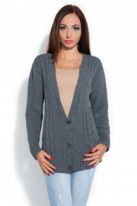 Klasyczny kardigan F179 Grafit