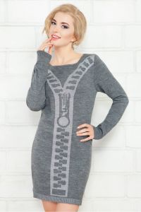 Sukienka z suwakiem F173 Szary