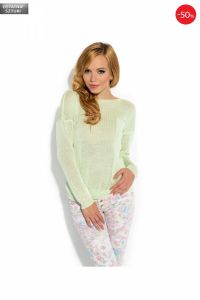 Cienki sweter z kieszonką F145 Mięta