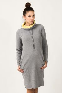 Sukienka Model Kaja 8 Light Grey/Yellow