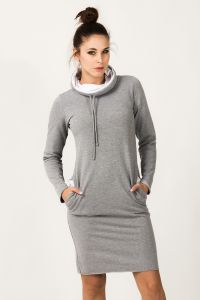 Sukienka Model Kaja 7 Light Grey/White