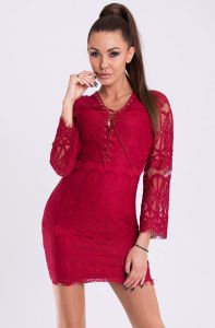 EMAMODA SUKIENKA - BORDOWY 19004-1