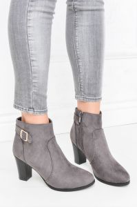 Botki na słupku eko zamsz