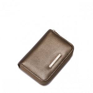 Niewielkich rozmiarów damskie etui na karty Złote