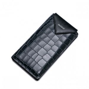 Modna damska kopertówka z naturalnej skóry Czarna