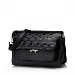 Skórzana damska listonoszka w letnim stylu Czarna