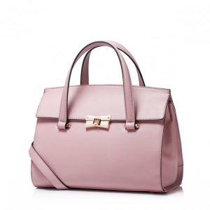 Elegancka damska torebka do ręki z kolekcji jesiennej Różowa